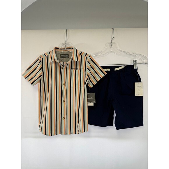 Eddie Bauer Toddler Size 6 2pc Set Button Down Shirt NWT $62.00 - Picture 1 of 4
